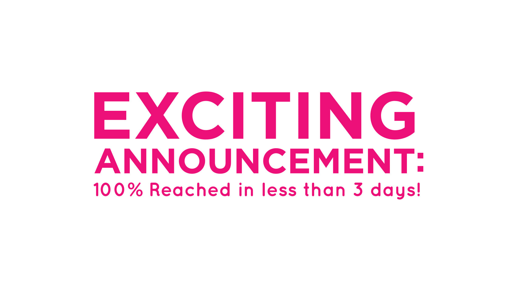 Funding goal reached in only 3 days!